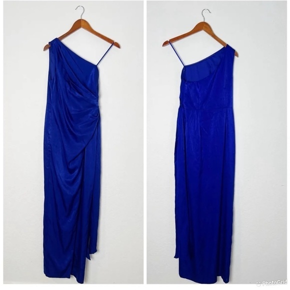 Aidan Mattox One-Shoulder Satin Gown - Picture 2 of 11